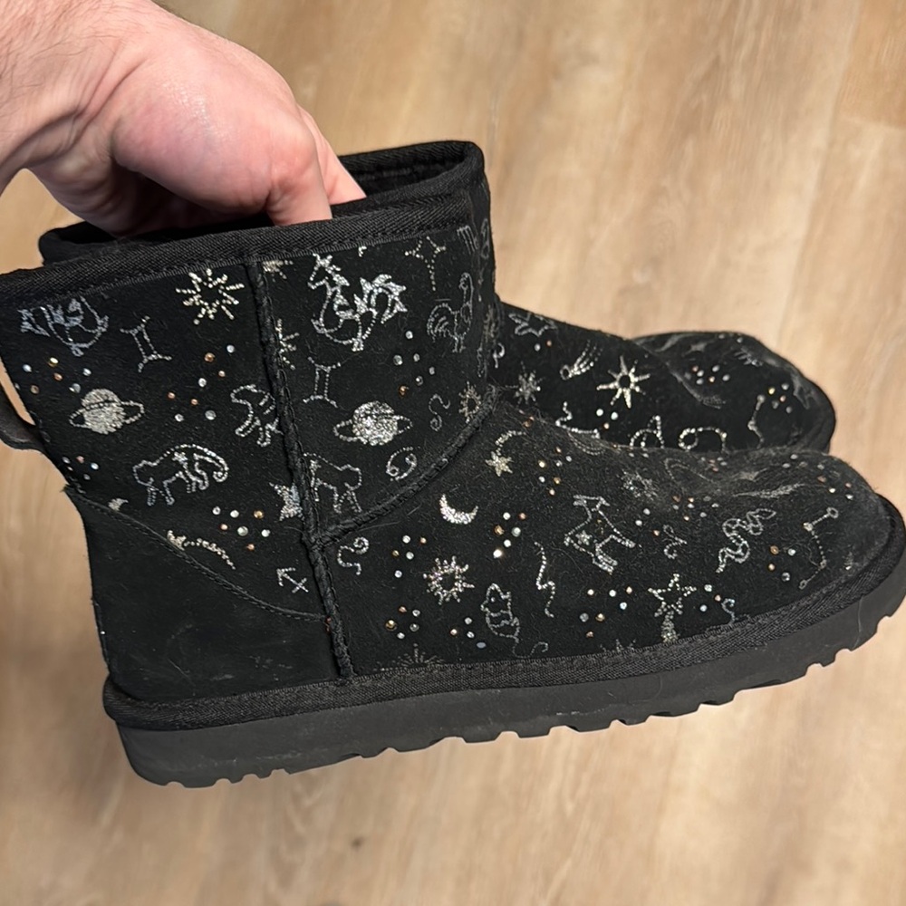 UGG Black Cosmic/Zodiac Pattern Boots
